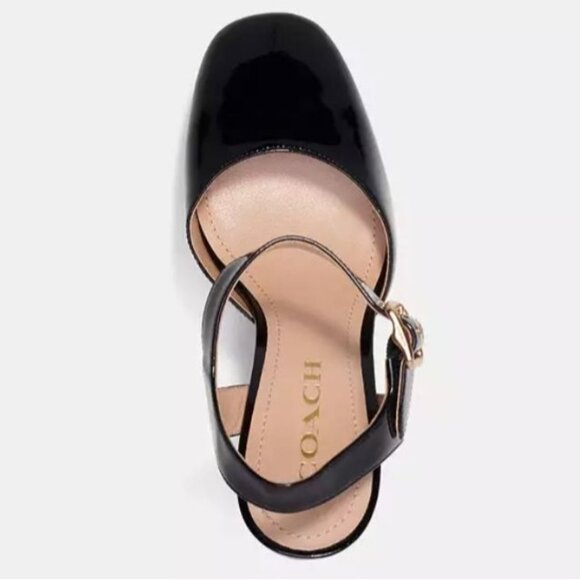 Coach Glossy Black Platform Sandals - Picture 4 of 15